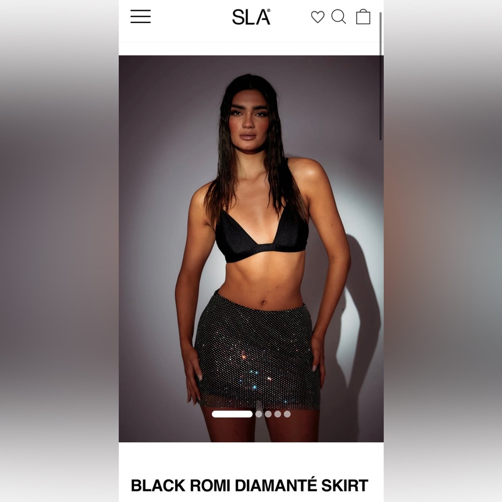 BLACK ROMI DIAMANTE SKIRT - SLA THE LABEL